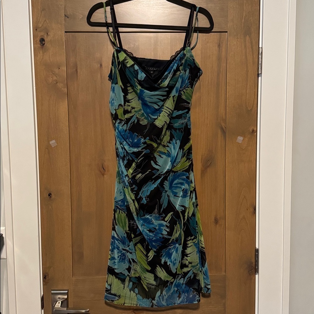 VTG Laundry by Shelli Segal Ruched Slip dress Womens 12 whimsey goth coquette